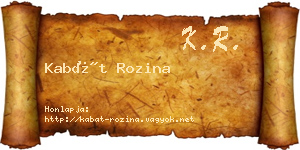 Kabát Rozina névjegykártya